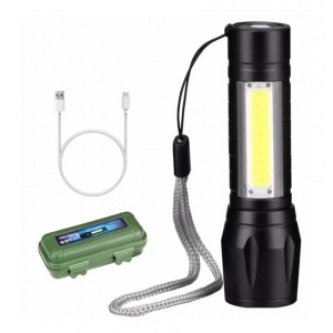 Mini Linterna Led Recargable Bolsillo, Zoom Camping Táctica